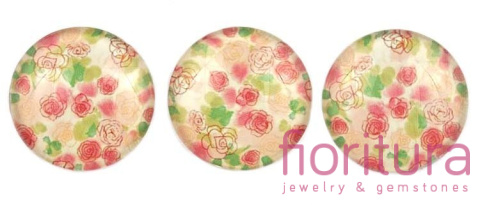 KABOSZON SZKLANY KWIATY KOŁO 20MM