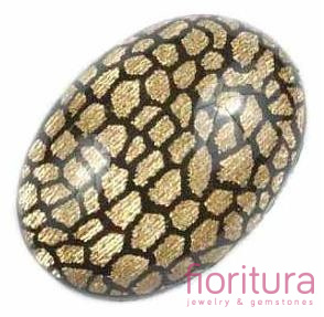 KABOSZON AKRYLOWY OWAL 18x25MM KOLOR ZŁOTY