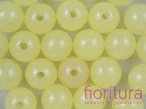 KORALIKI AKRYLOWE KULA 14MM KOLOR ŻÓŁTY