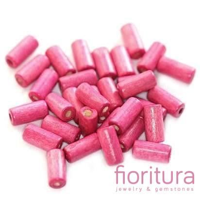 KORALIKI DREWNIANE PAŁECZKI 12x5MM KOLOR RÓŻOWY