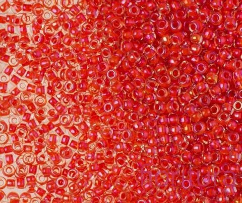 KORALIKI TOHO 11/0 NR 190 INSIDE-COLOR LUSTER CRYSTAL/TROPICAL SUNSET LINED