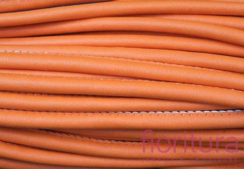 RZEMIEŃ SZYTY SKÓRA EKOLOGICZNA 6MM KOLOR POMARAŃCZOWY