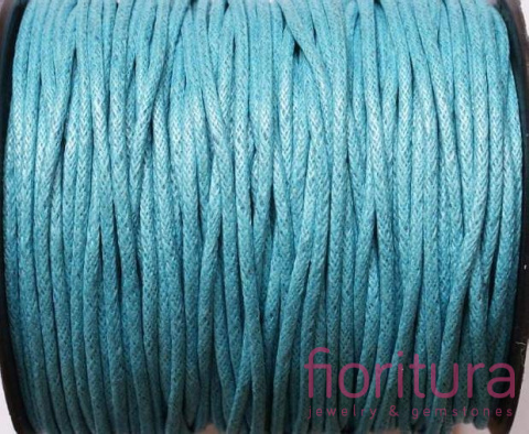 SZNUREK JUBILERSKI WOSKOWANY 1MM KOLOR TURKUSOWY