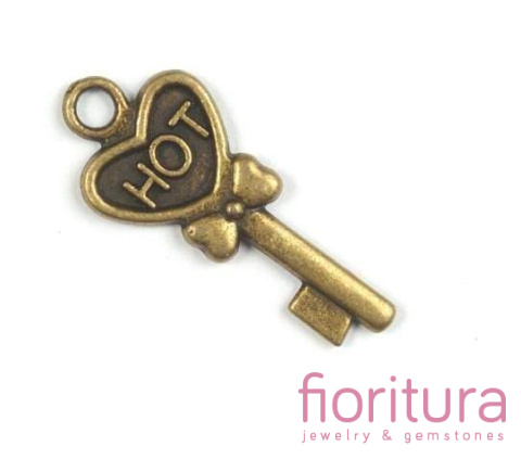 ZAWIESZKA KLUCZ 30x13MM KOLOR STARE ZŁOTO
