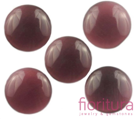 KABOSZON SZKLANY KOCIE OKO KOŁO 18MM KOLOR AMETYST