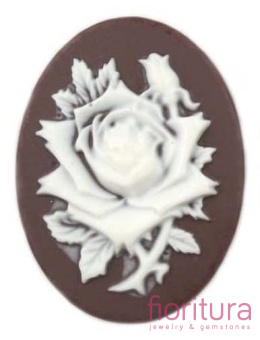 KABOSZON Z ŻYWICY KAMEA OWAL 30x40MM KOLOR BRĄZOWY