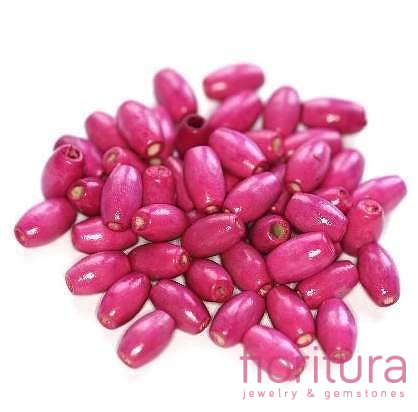 KORALIKI DREWNIANE OWAL 10x6MM KOLOR RÓŻOWY