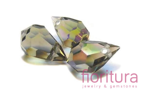 KORALIKI KRYSZTAŁOWE KROPLA FASETOWANA 6x10MM NR 40010 BLACK DIAMOND AB