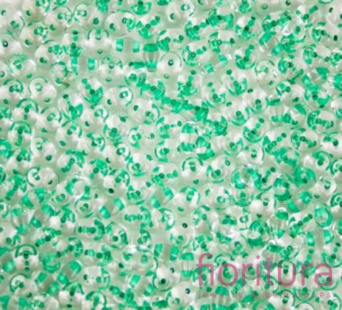 KORALIKI SUPERDUO 2,5x5MM NR 44859CR GREEN LINED-CRYSTAL
