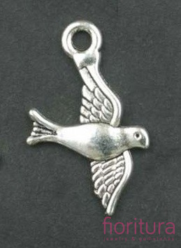 ZAWIESZKA PTAK 22x14MM KOLOR STARE SREBRO