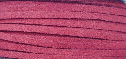 RZEMIEŃ SKÓRA EKOLOGICZNA ZAMSZOWY 3MM KOLOR BORDOWY