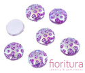 KABOSZON AKRYLOWY Z BROKATOWYMI KROPKAMI KOŁO 10,5x2MM KOLOR PURPLE AB