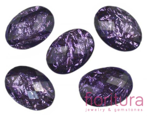 KABOSZON AKTYLOWY FASETOWANY OWAL 17x24MM KOLOR FIOLETOWY