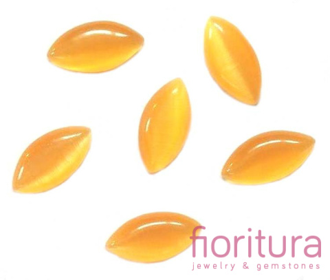 KABOSZON SZKLANY KOCIE OKO MARKIZA 14X7MM KOLOR CIEMNY ŻÓŁTY