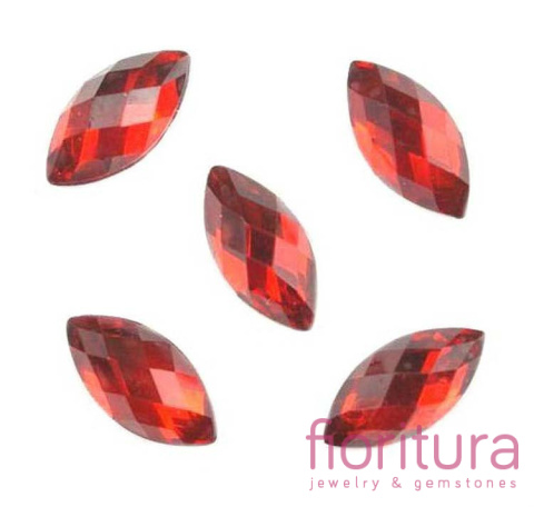 KABOSZON AKRYLOWY FASETOWANY MARKIZA 12x6MM KOLOR DARK RED