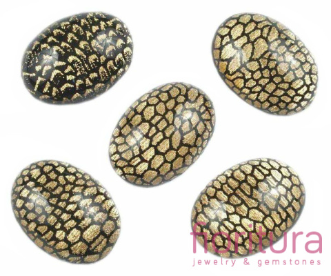 KABOSZON AKRYLOWY OWAL 18x25MM KOLOR ZŁOTY