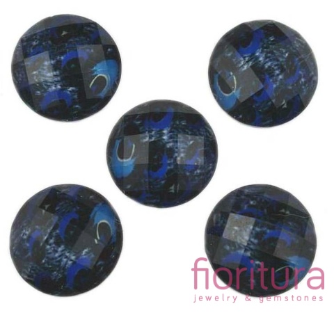 KABOSZON AKRYLOWY KOŁO 15MM KOLOR NIEBIESKO-CZARNY