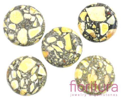 KAMIEŃ NATURALNY MARMUR DYSK 20MM KOLOR ŻÓŁTY