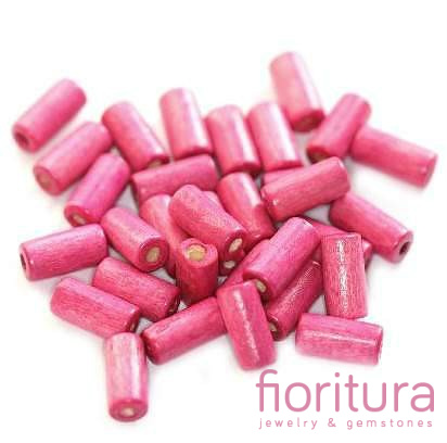 KORALIKI DREWNIANE PAŁECZKI 12x5MM KOLOR RÓŻOWY