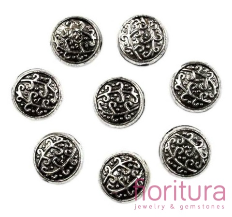 PRZEKŁADKA KRĄŻEK 10x5MM KOLOR STARE SREBRO