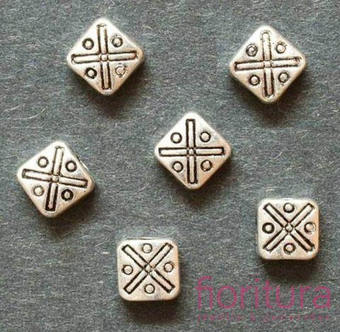 PRZEKŁADKA KWADRAT 6MM KOLOR STARE SREBRO