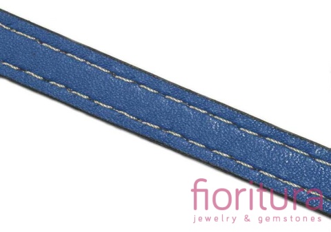 RZEMIEŃ SZYTY SKÓRA EKOLOGICZNA 10MM KOLOR BLUE