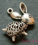 ZAWIESZKA KRÓLIK 29x28x8MM KOLOR STARE SREBRO