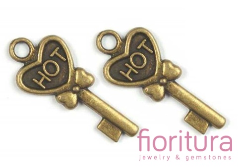 ZAWIESZKA KLUCZ 30x13MM KOLOR STARE ZŁOTO