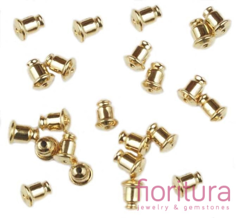 BARANKI Z WKŁADKĄ SILIKONOWĄ 6x5MM KOLOR ZŁOTY