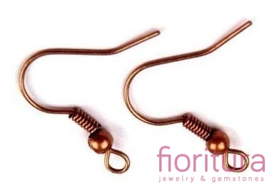 BIGLE OTWARTE Z KULKĄ I SPRĘŻYNKĄ 17-19x0,8MM KOLOR MIEDZIANY