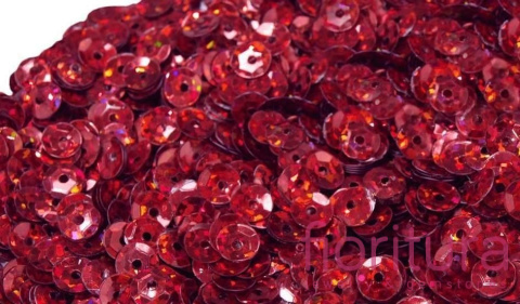 CEKINY LASEROWE KOŁA ŁAMANE 6MM KOLOR TRUE RED