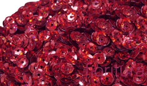 CEKINY LASEROWE KOŁA ŁAMANE 6MM KOLOR TRUE RED