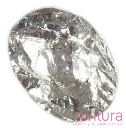 KABOSZON AKRYLOWY FASETOWANY OWAL 17x24MM KOLOR SREBRNY