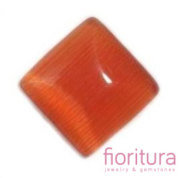 KABOSZON SZKLANY KOCIE OKO KWADRAT 10X10MM KOLOR ORANGE
