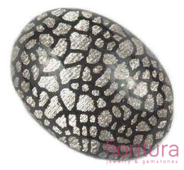 KABOSZON AKRYLOWY OWAL 18x25MM KOLOR SREBRNY