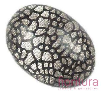 KABOSZON AKRYLOWY OWAL 18x25MM KOLOR SREBRNY