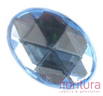 KABOSZON AKRYLOWY FASETOWANY OWAL 17x25MM KOLOR NIEBIESKI