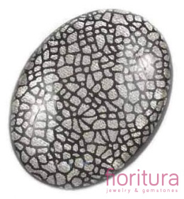 KABOSZON AKRYLOWY OWAL 30x40MM KOLOR SREBRNY