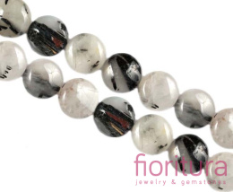 KAMIEŃ NATURALNY KWARC Z RUTYLEM KRĄŻEK 14MM