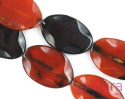 KAMIEŃ NATURALNY AGAT KARNEOL OWAL PŁASKI FALOWANY 35x20MM