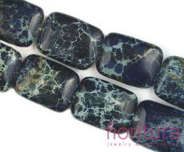 KAMIEŃ NATURALNY JASPIS IMPRESJA GRANATOWY PROSTOKĄT 20x16MM