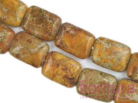 KAMIEŃ NATURALNY JASPIS IMPRESJA MIODOWY PROSTOKĄT 20x16MM