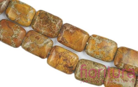 KAMIEŃ NATURALNY JASPIS IMPRESJA MIODOWY PROSTOKĄT 20x16MM