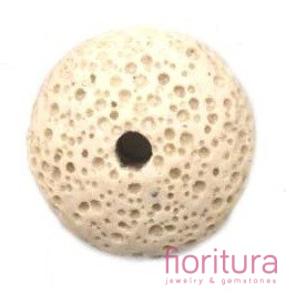 LAWA WULKANICZNA BARWIONA DYSK 10x22MM KOLOR JASNY BEŻ