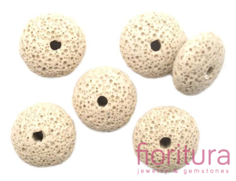 LAWA WULKANICZNA BARWIONA DYSK 10x22MM KOLOR JASNY BEŻ