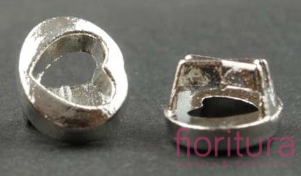 PRZEKŁADKA SERCE 11x8MM KOLOR SREBRNY