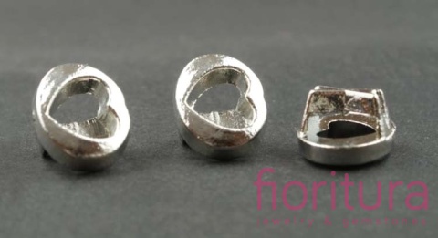 PRZEKŁADKA SERCE 11x8MM KOLOR SREBRNY