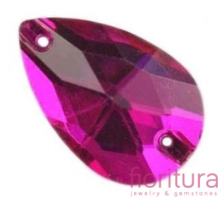 KORALIKI KRYSZTAŁOWE FASETOWANE DO PRZYSZYCIA KROPLA 16x25MM KOLOR DARK AMETYST