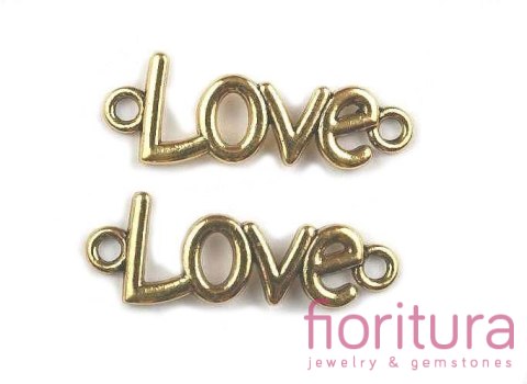 ŁĄCZNIK LOVE 36x13MM KOLOR ZŁOTY