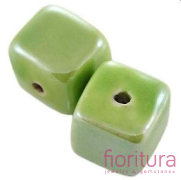 CERAMIKA Z POŁYSKIEM KOSTKA 16MM KOLOR ZIELONY